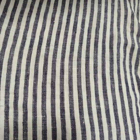 Christian Siriano Sleeveless Linen Lace Up Top Women Size L Blue White Striped - Picture 7 of 8